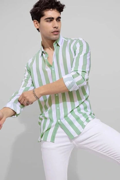 U-TURN Casual Shirt for Men Printed Striped Shirt