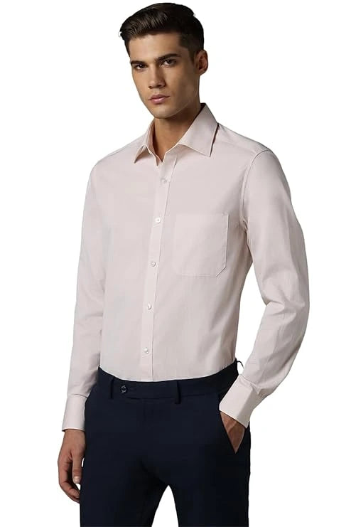 Classic Fit Solid All Day Comfort Premium Cotton Formal Shirt