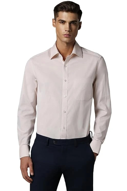 Classic Fit Solid All Day Comfort Premium Cotton Formal Shirt